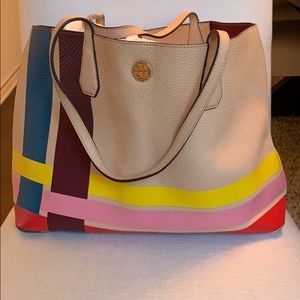 Tory Burch Perry Multi Colored Stripe Tote